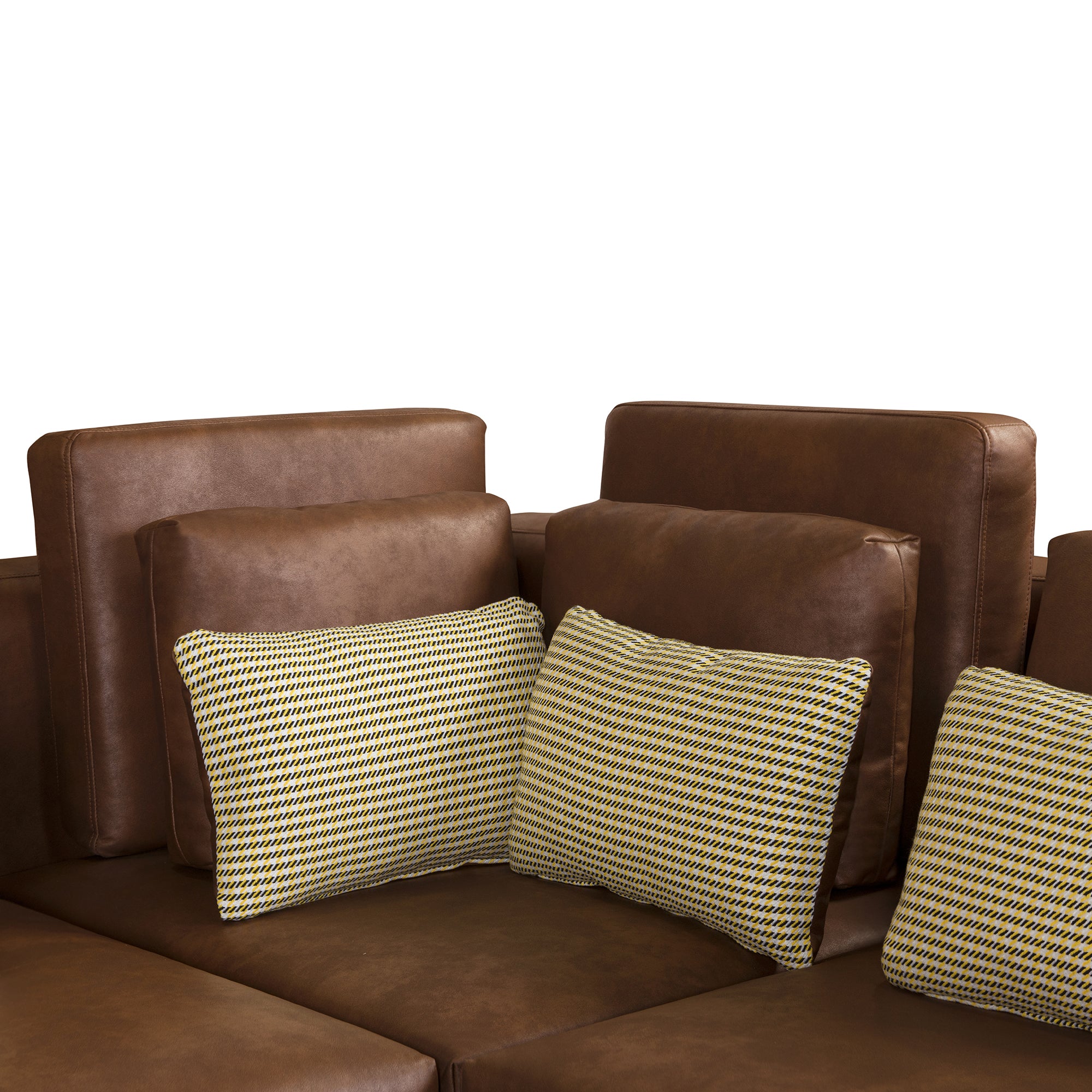 112.7" Modular Sectional Sofa Corner Sofa Chaise Lounge with Movable Ottoman for Living Room, Brown