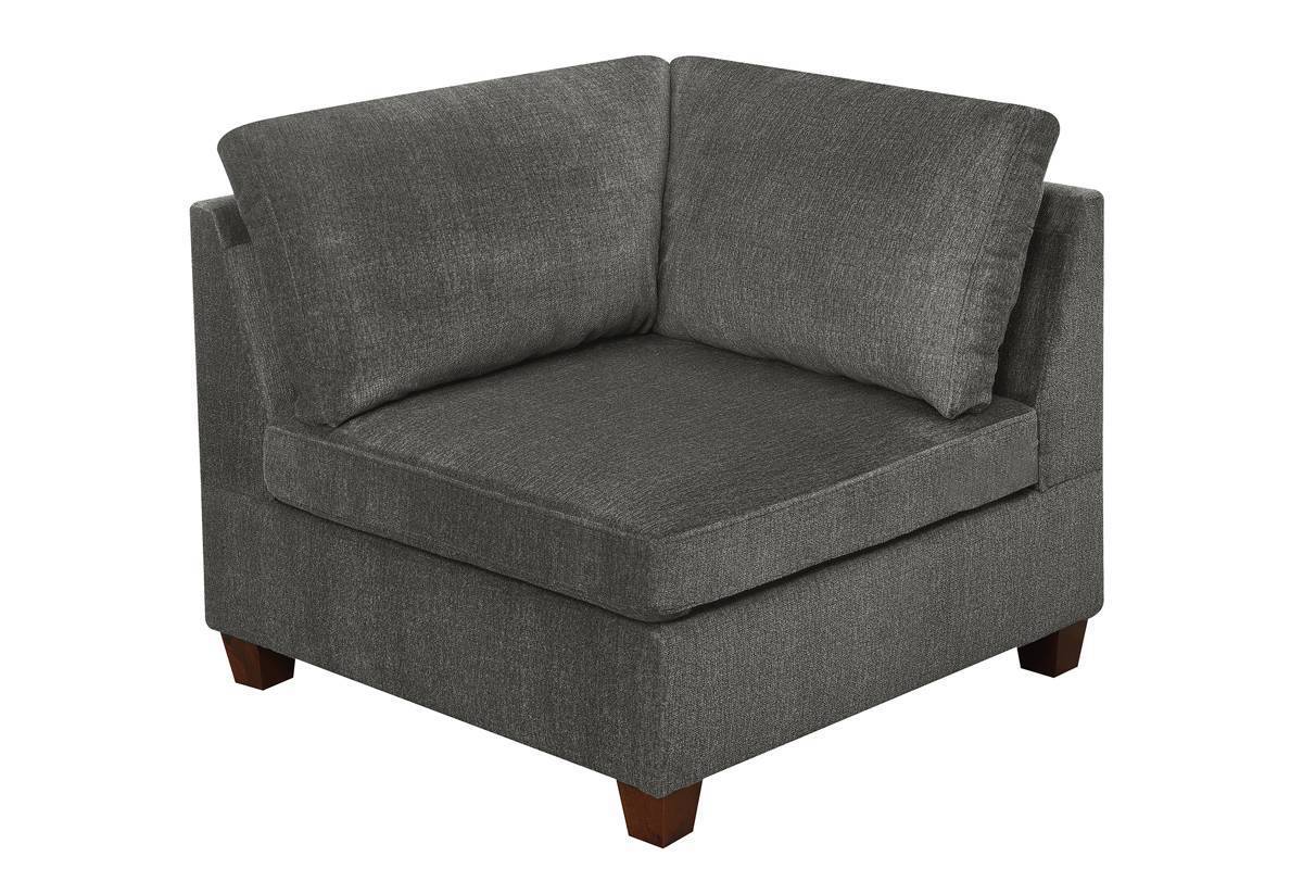 Grey Chenille Modular Sofa Set 6pc