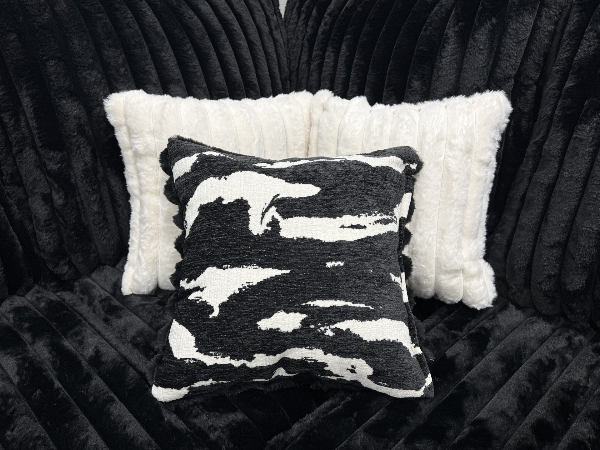 Noah Black Corduroy Corner Sectional, view 3