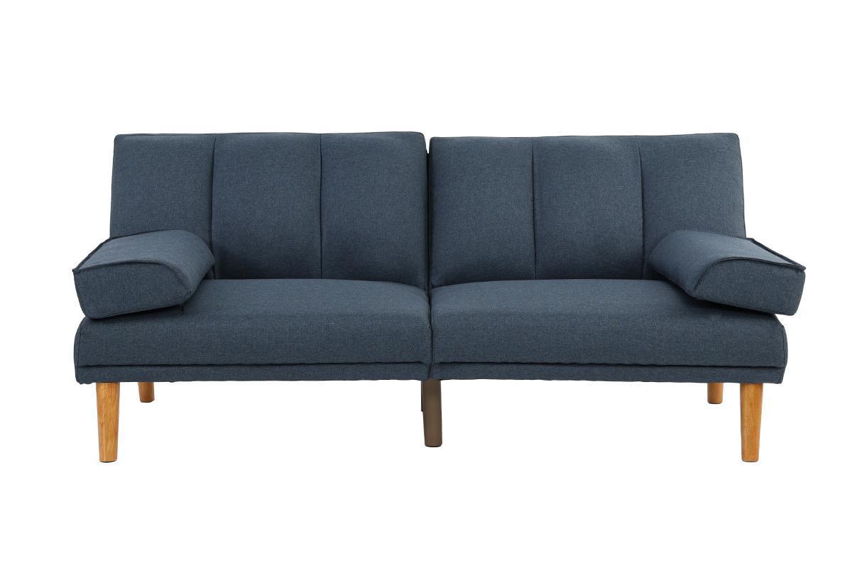 Navy Color 2pc Sectional w/ Solid wood Legs