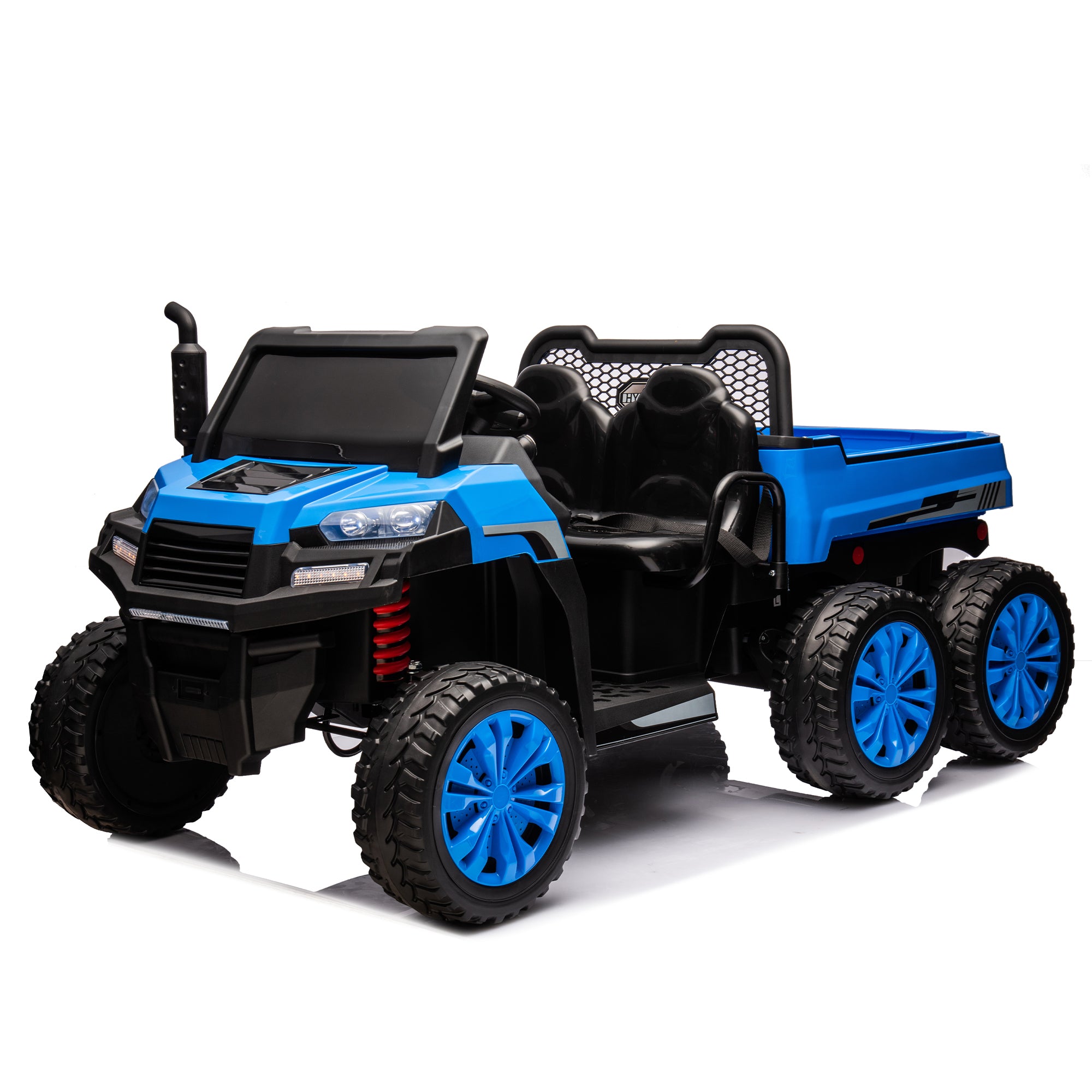 24V 2-Seater UTV-XXL Ride On Truck with Dump Bed for kid,Ride On 4WD UTV with 6 Wheels,Foam Tires, Suitable for Off-Roading,remote control,Three-Point Safety Harness