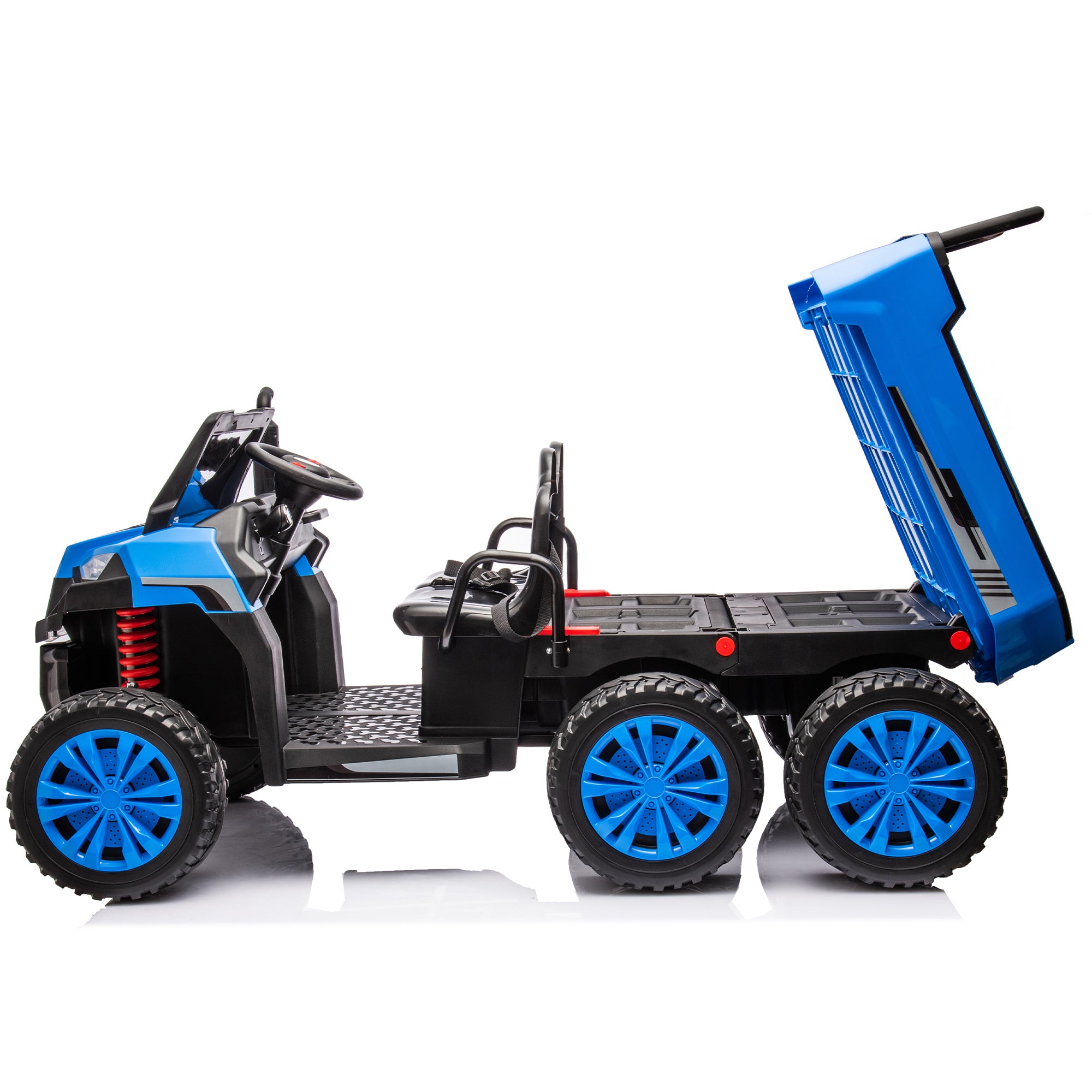 24V 2-Seater UTV-XXL Ride On Truck with Dump Bed for kid,Ride On 4WD UTV with 6 Wheels,Foam Tires, Suitable for Off-Roading,remote control,Three-Point Safety Harness