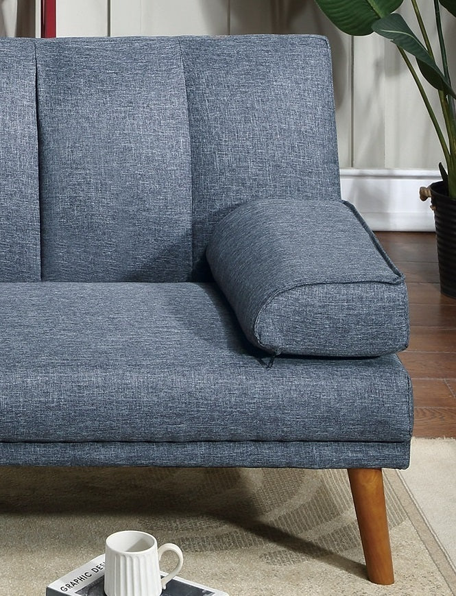 Navy 2pc Sectional w/ wood Legs