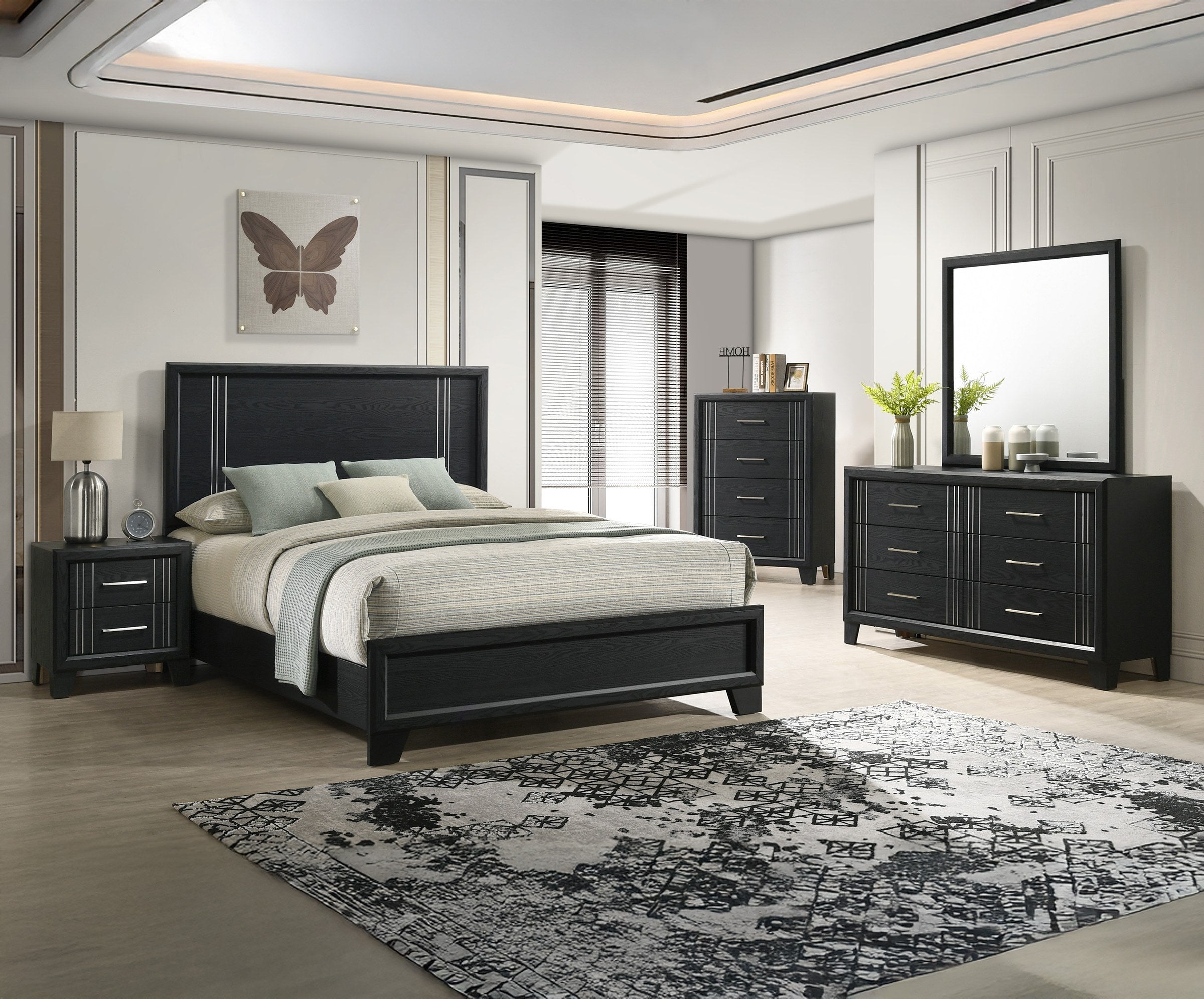Charlie Charcoal Bedroom Set