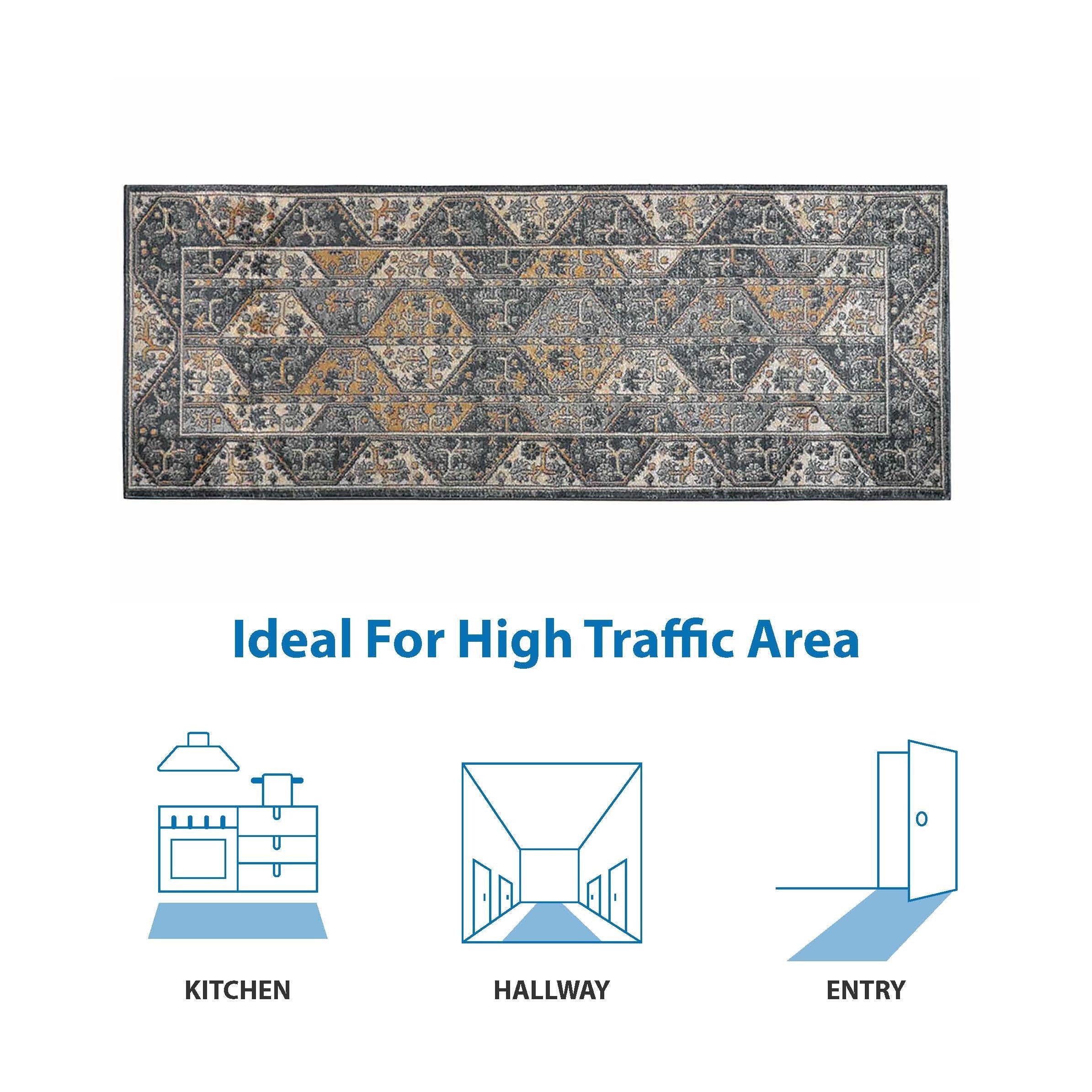 Tiled Border Area Rug