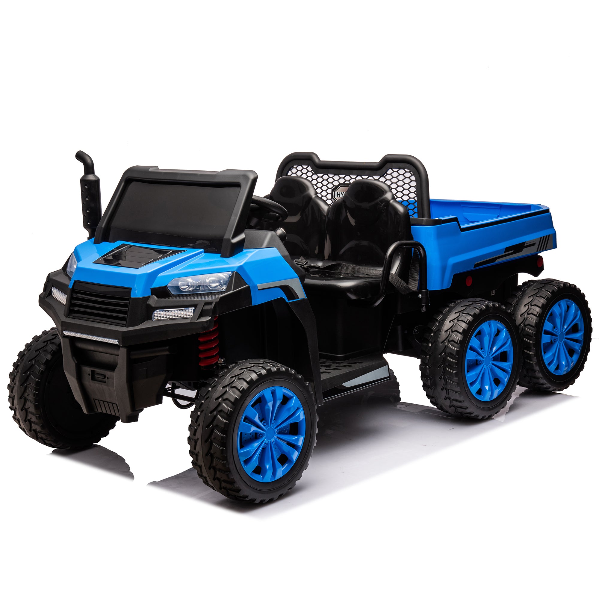 24V 2-Seater UTV-XXL Ride On Truck with Dump Bed for kid,Ride On 4WD UTV with 6 Wheels,Foam Tires, Suitable for Off-Roading,remote control,Three-Point Safety Harness