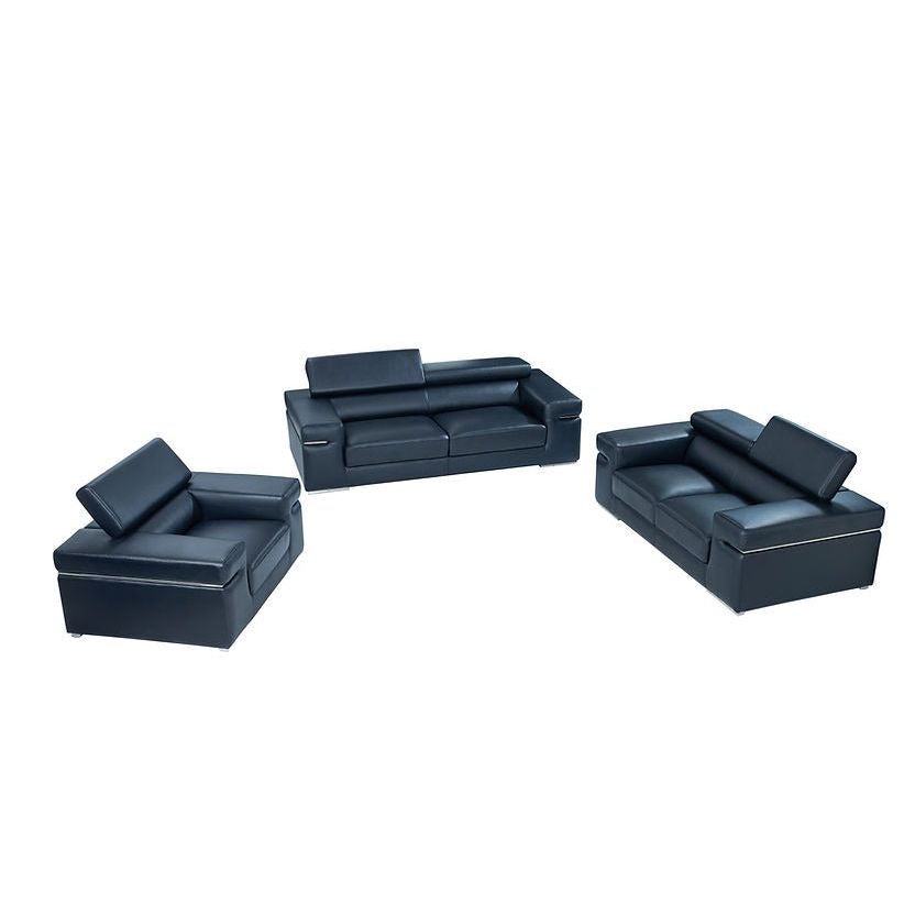 Soho Black Italian Leather Match Sofa and Loveseat Set, view 3