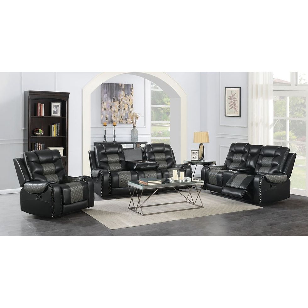 Phoenix II Black Air Leather Reclining Set