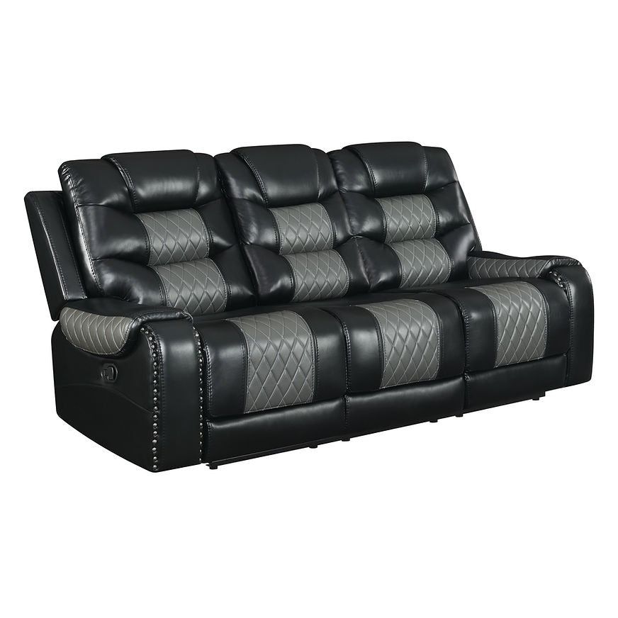 Phoenix II Black Air Leather Reclining Set, view 4