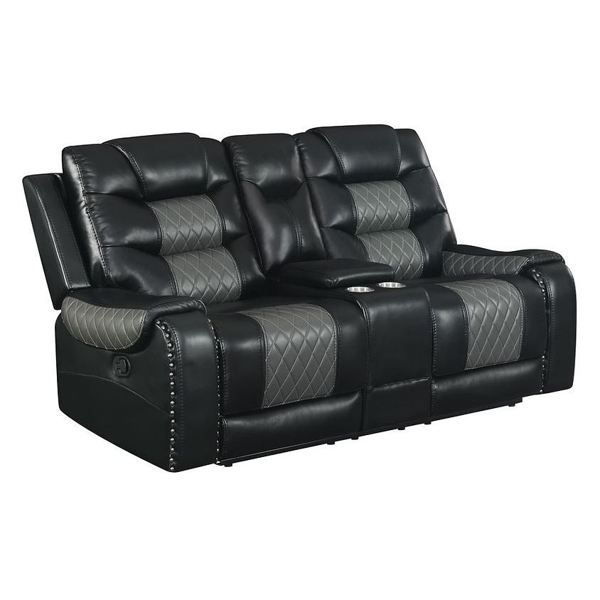 Phoenix II Black Air Leather Reclining Set, view 3