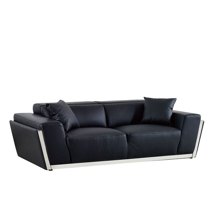 Domo Black Italian Leather Match Sofa and Loveseat Set, view 3