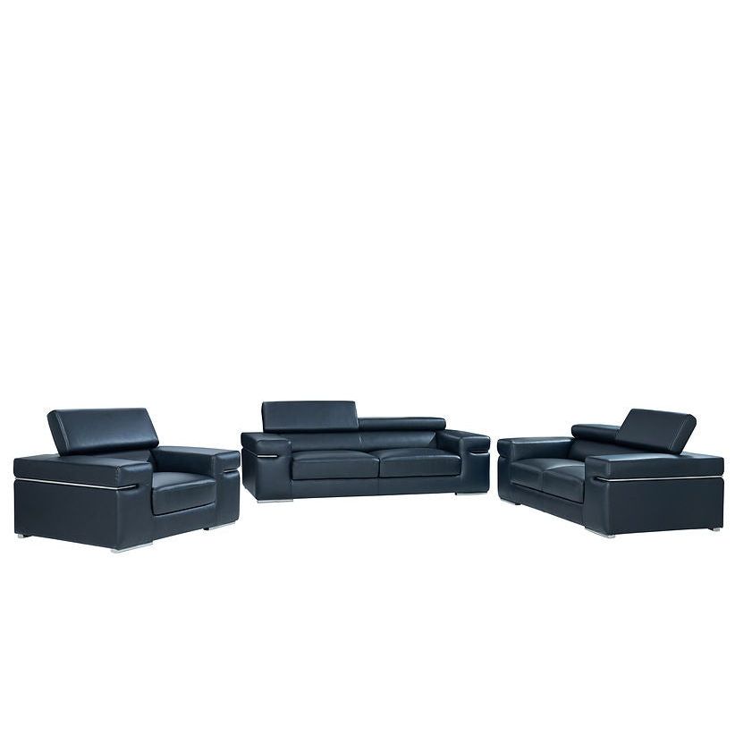 Soho Black Italian Leather Match Sofa and Loveseat Set, view 4