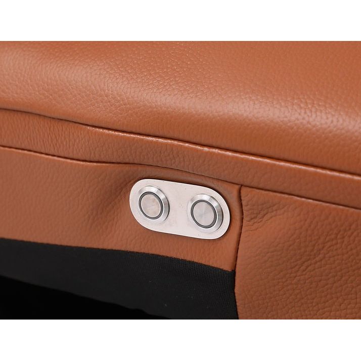 Picasso Caramel Italian Leather Match 7-Piece Power Reclining Sectional, view 4