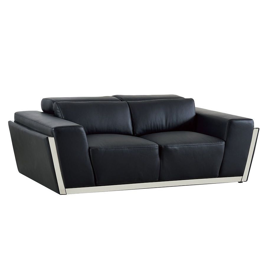 Domo Black Italian Leather Match Sofa and Loveseat Set, view 4