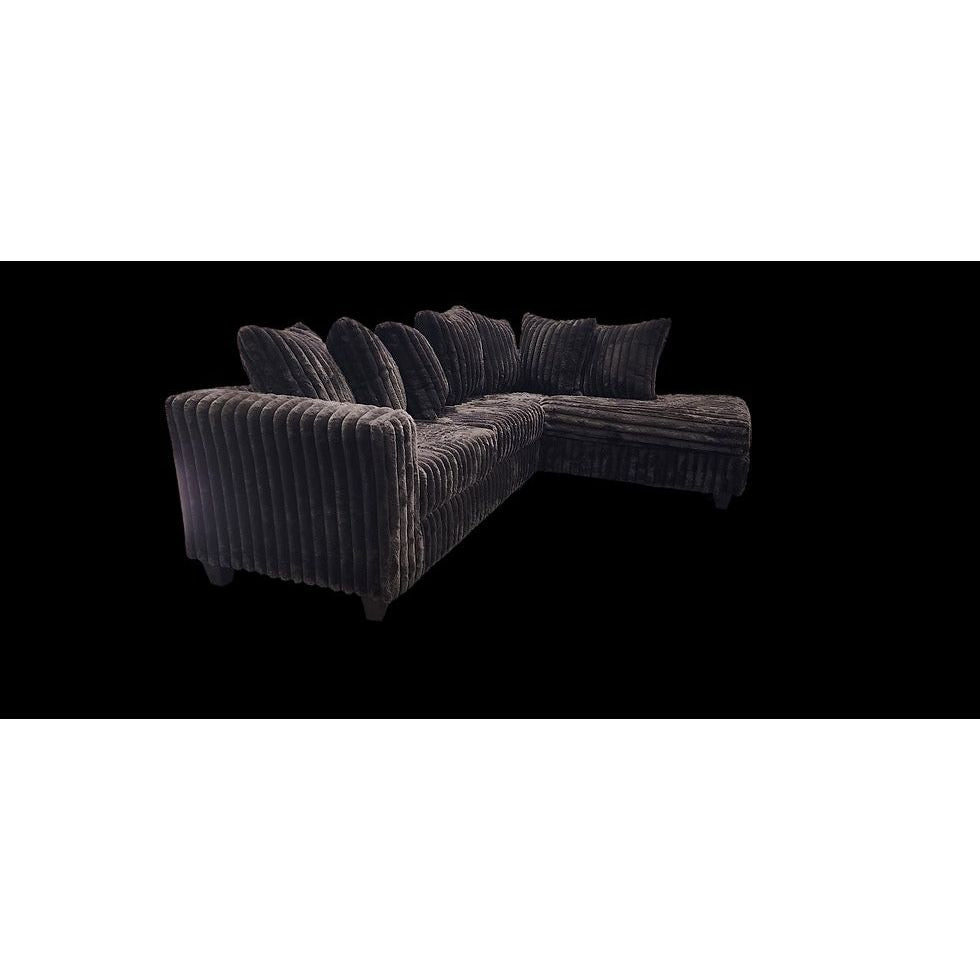 Gia Chocolate Corduroy Sectional with Chaise, view 3