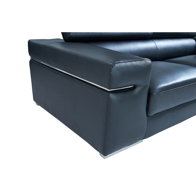 Soho Black Italian Leather Match Sofa and Loveseat Set, view 7