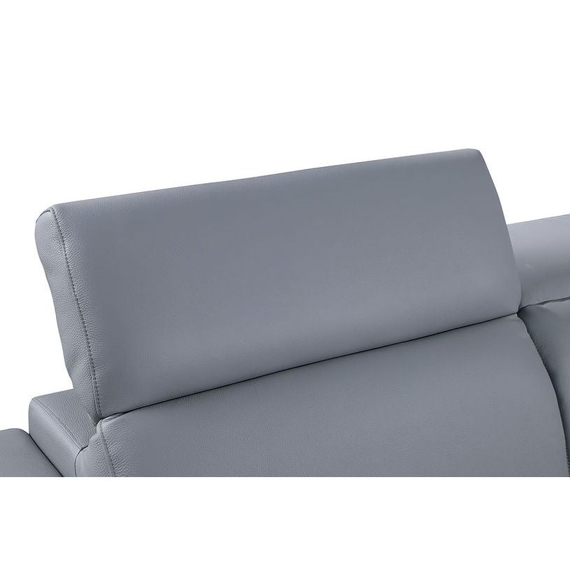 Favo Light Blue Italian Leather Match Sofa and Loveseat Set, view 7