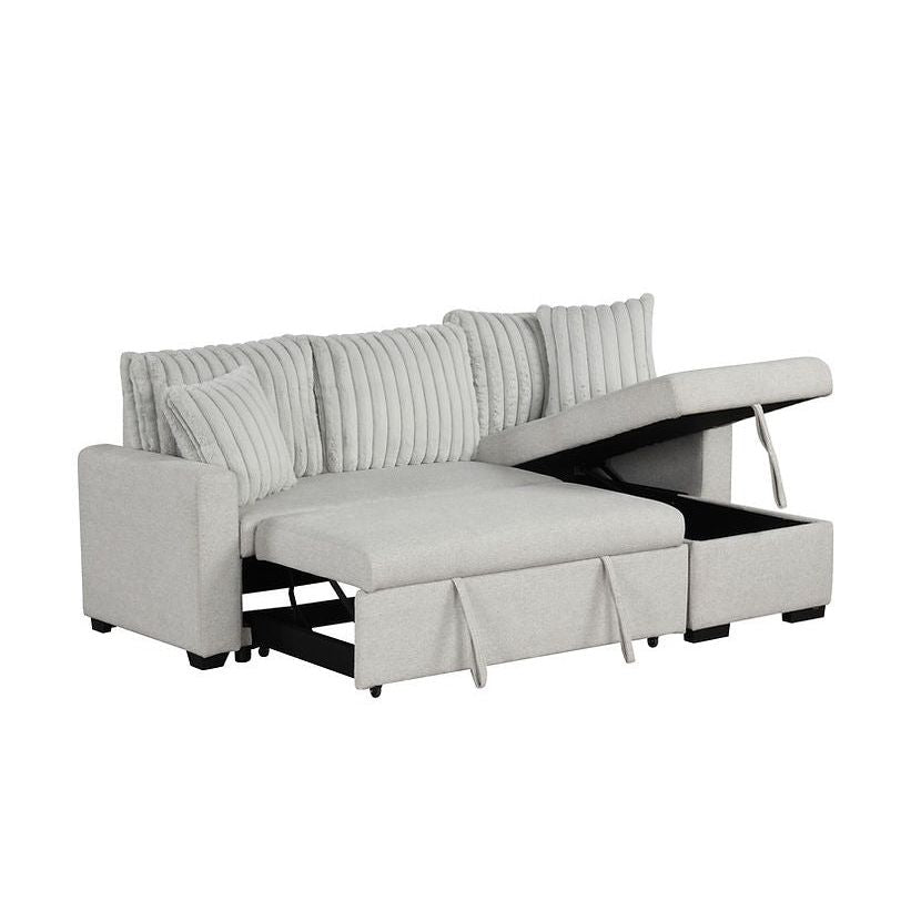 Nori Gray Sleeper Sectional with Storage Chaise, view 2