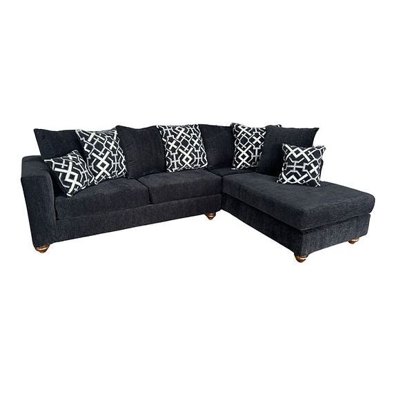 Graphite Black Sectional with Chaise, view 2