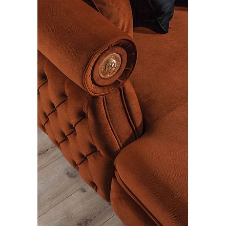 Brooklyn Orange Tufted Double Chaise Sectional, view 10