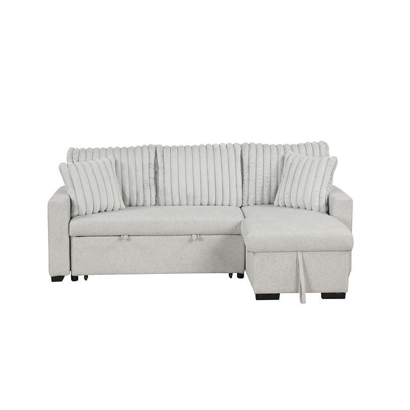 Nori Gray Sleeper Sectional with Storage Chaise, view 4