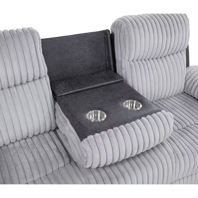 Lexy Gray Corduroy Reclining Set, view 2
