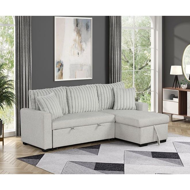 Nori Gray Sleeper Sectional with Storage Chaise