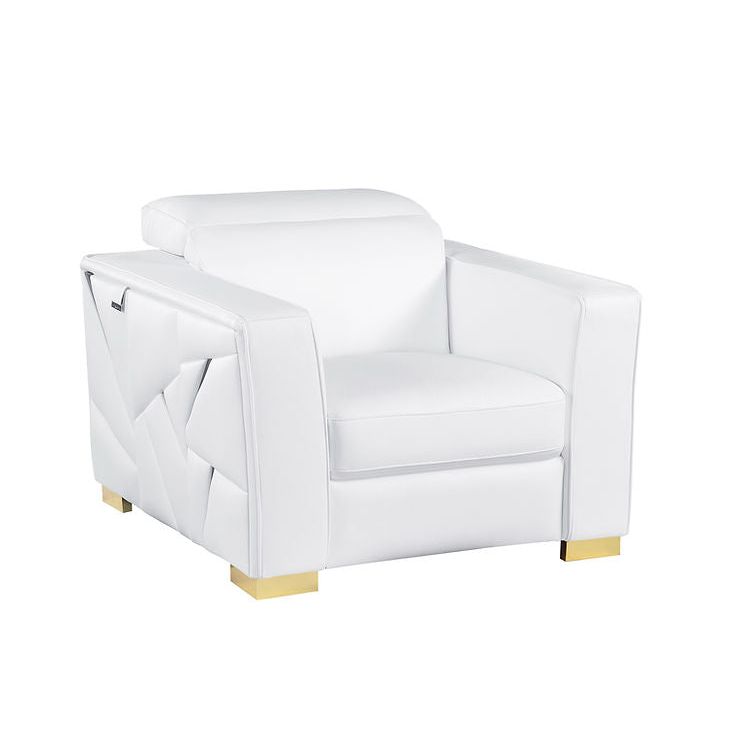 Astra White Italian Leather Match Sofa and Loveseat Set with Accents, view 5