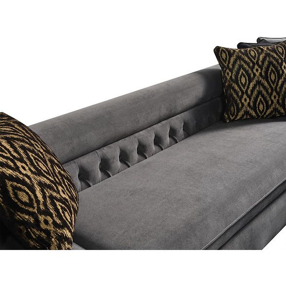 Brooklyn Gray Tufted Double Chaise Sectional, view 8
