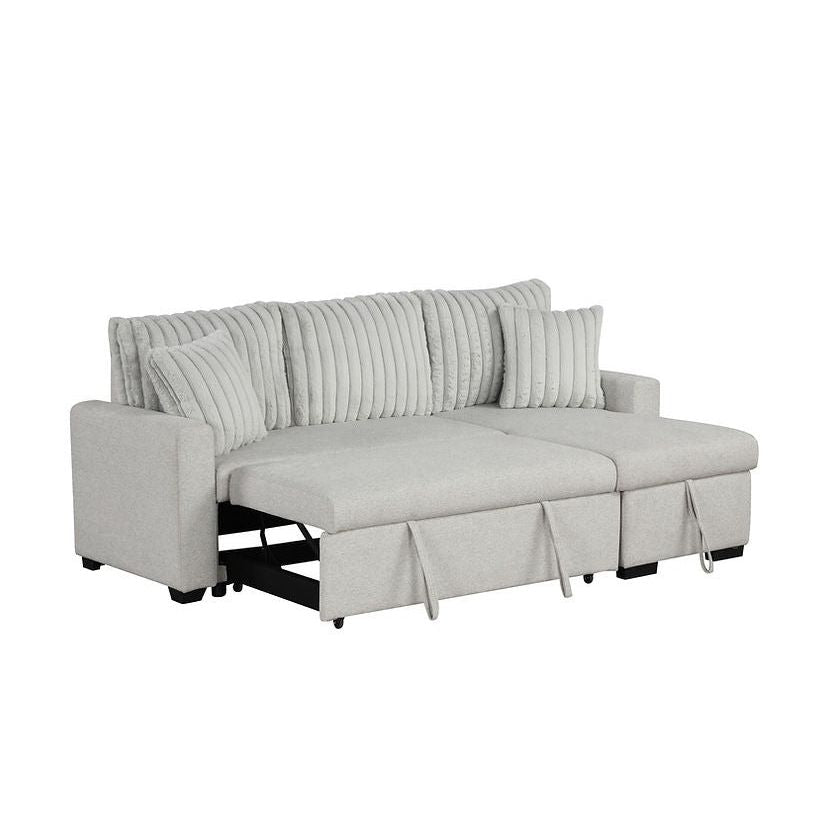 Nori Gray Sleeper Sectional with Storage Chaise, view 3