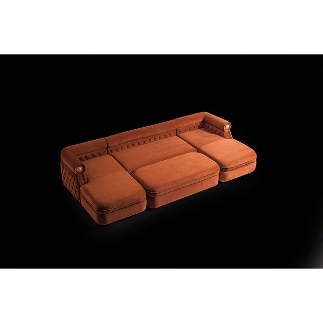 Brooklyn Orange Tufted Double Chaise Sectional, view 9