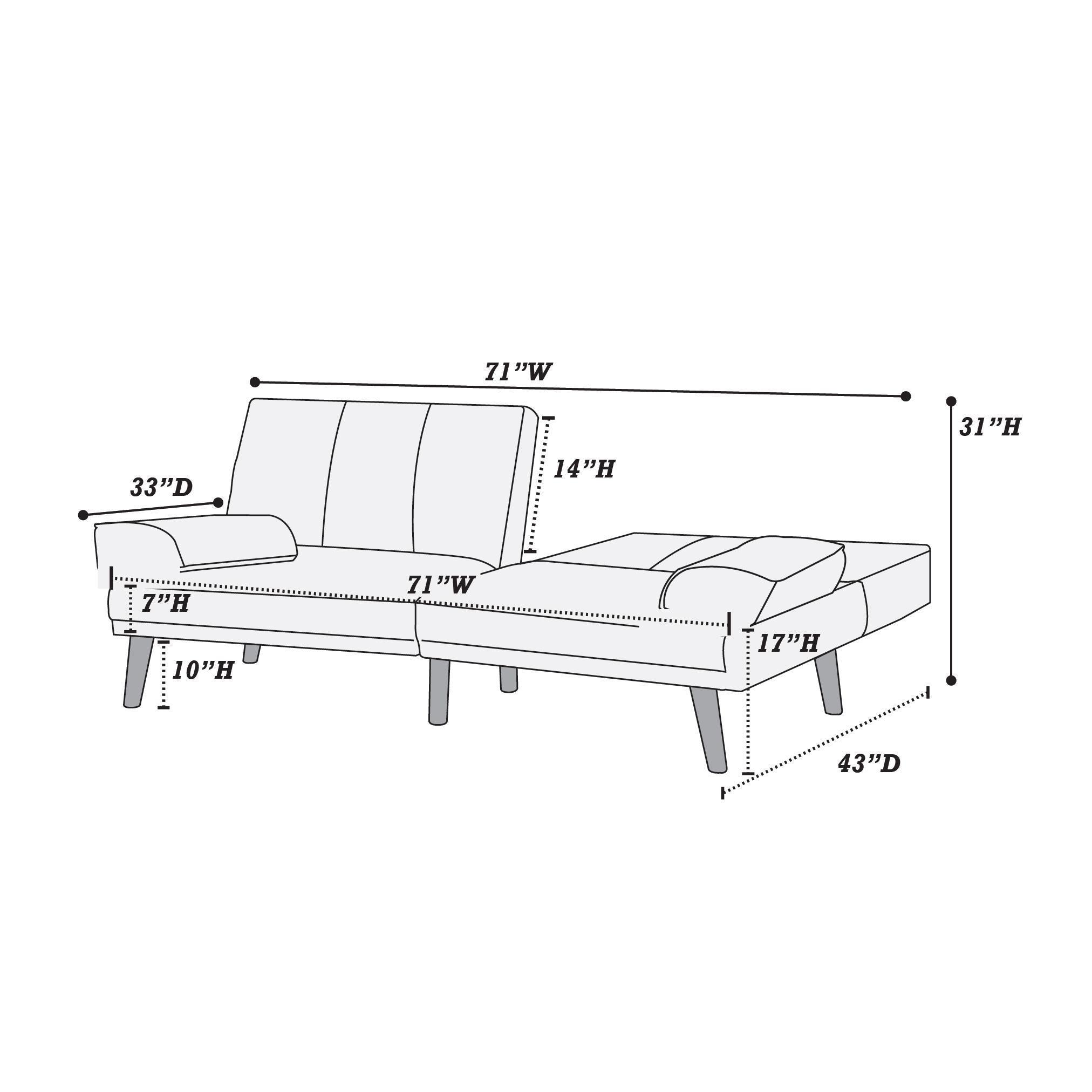 Navy Color 2pc Sectional w/ Solid wood Legs