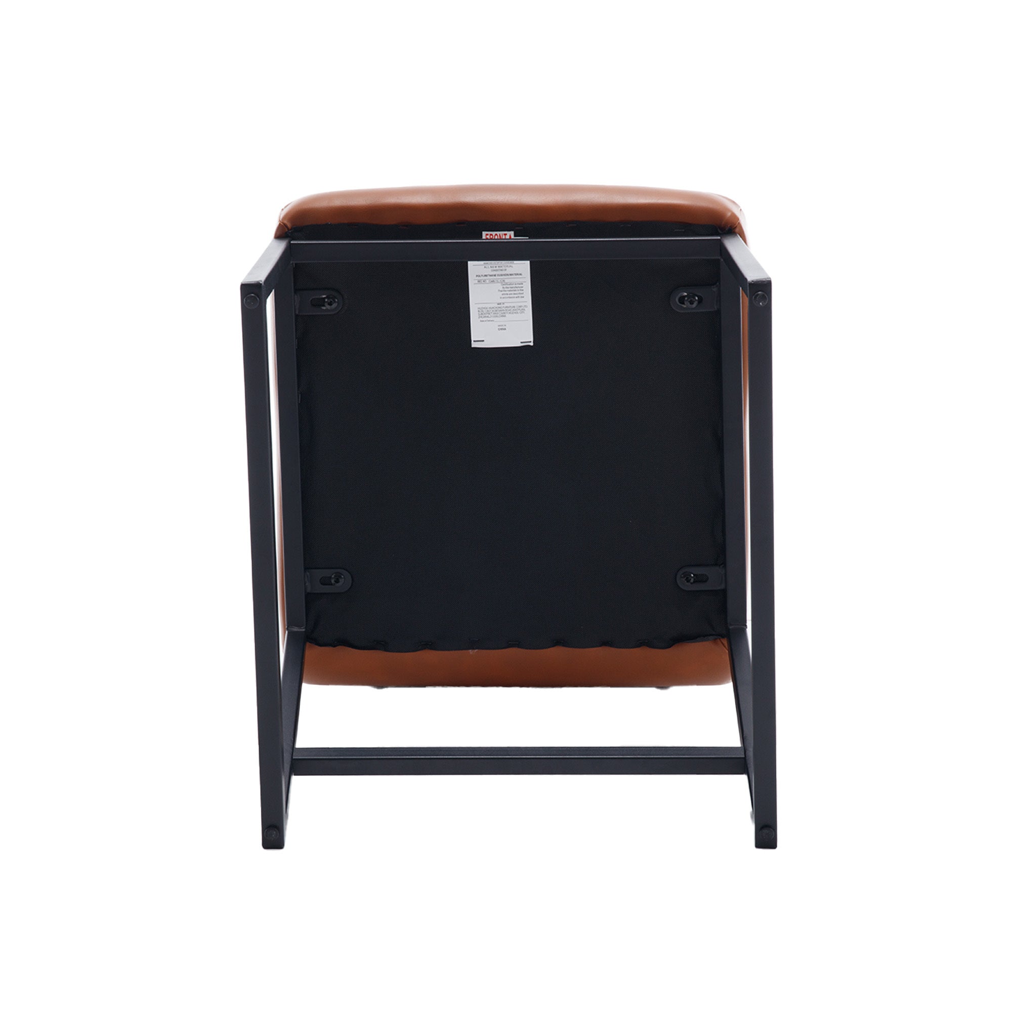 Upholstered Leather Dining Chairs Set of 2 With Metal Legs, Mid Century Modern Leisure Chairs for Kitchen Living Room Dining room Bistro Coffee Shop,Brown