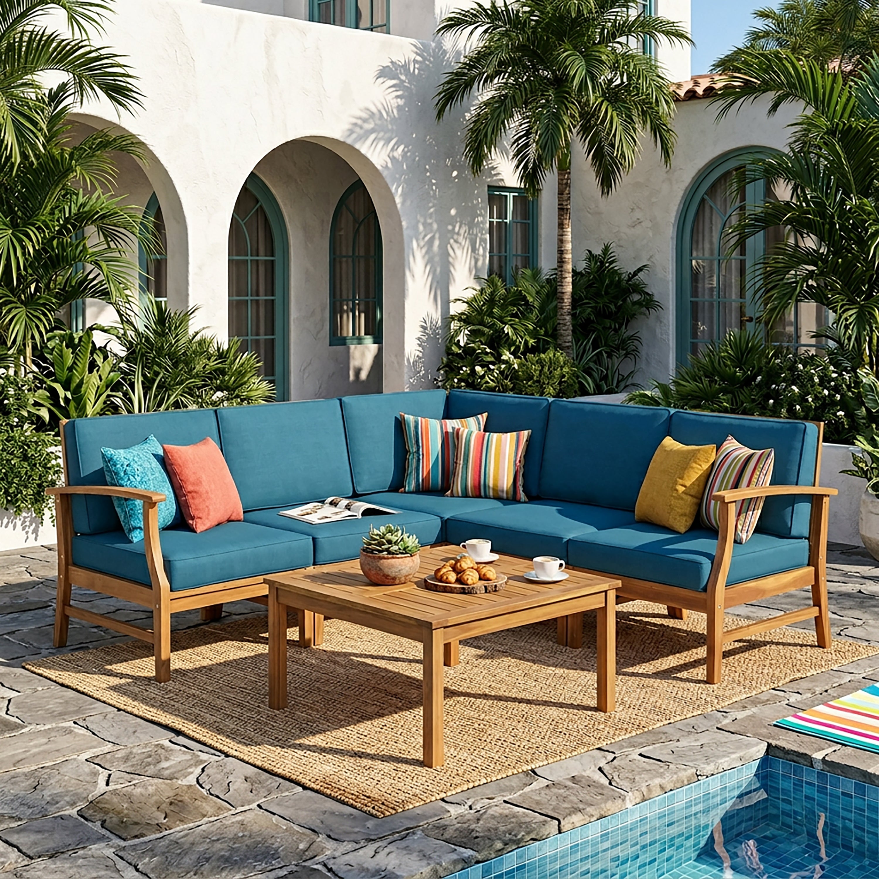PERLA 6-PCS SOFA SET, BLUE
