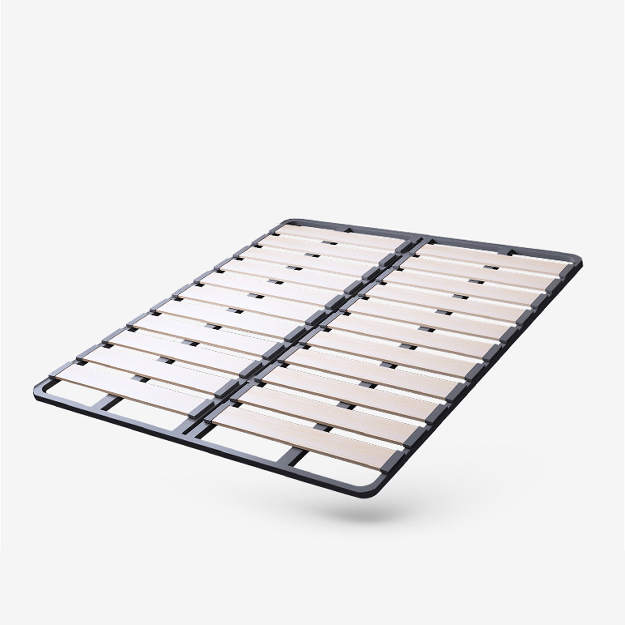 Modern Upholstered Leather Bed Frame with Petal shaped Headboard, Heavy Duty Platform Bed with Wood Slat Support