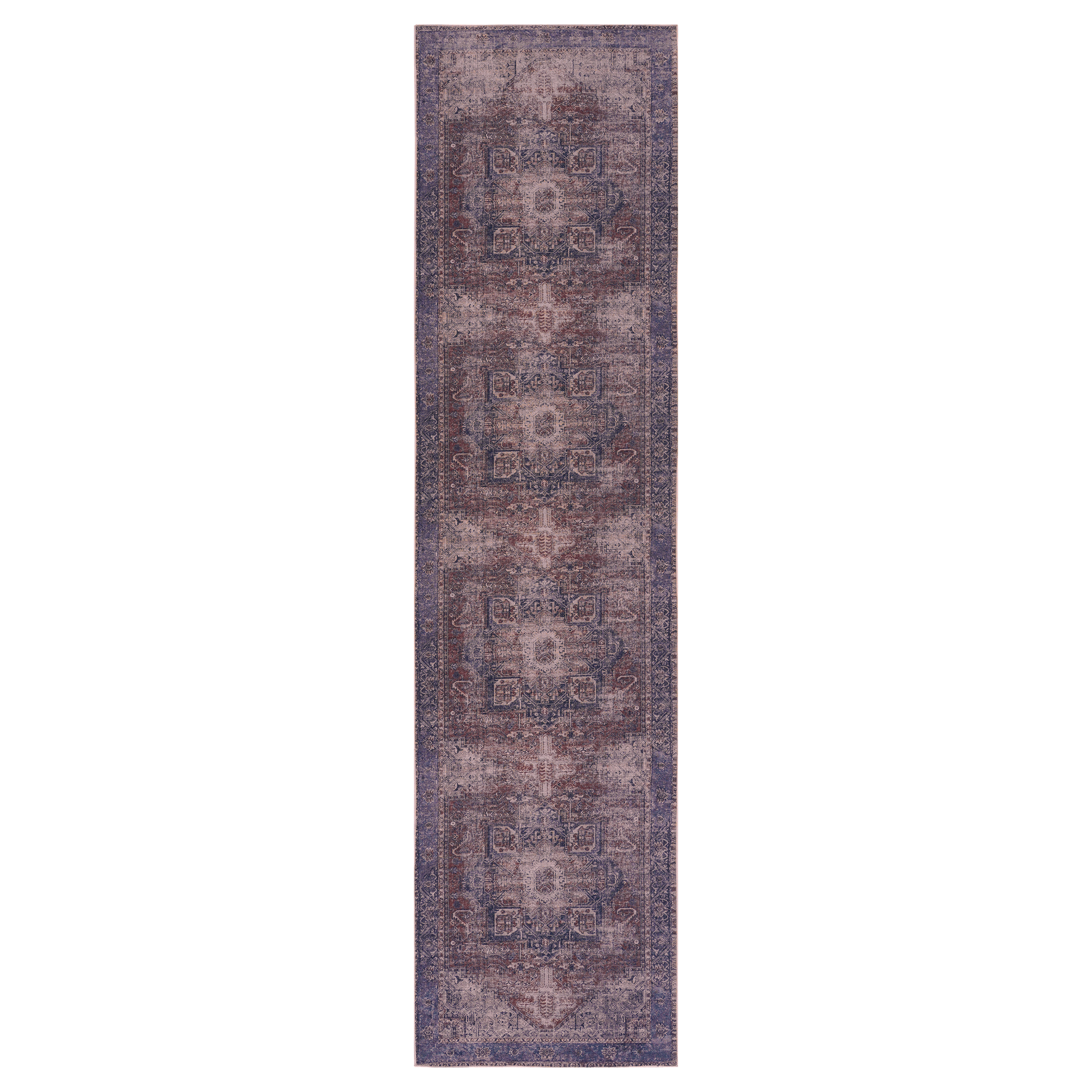 Naar Area Rug, Washable Rug, Low-Pile, Non-Slip, Non-Shedding, Foldable, Kid & Pet Friendly - Area Rugs for living room, bedroom, kitchen, dining room rug - Perfect Gifts, (Burgundy, 2'6'' x 10')