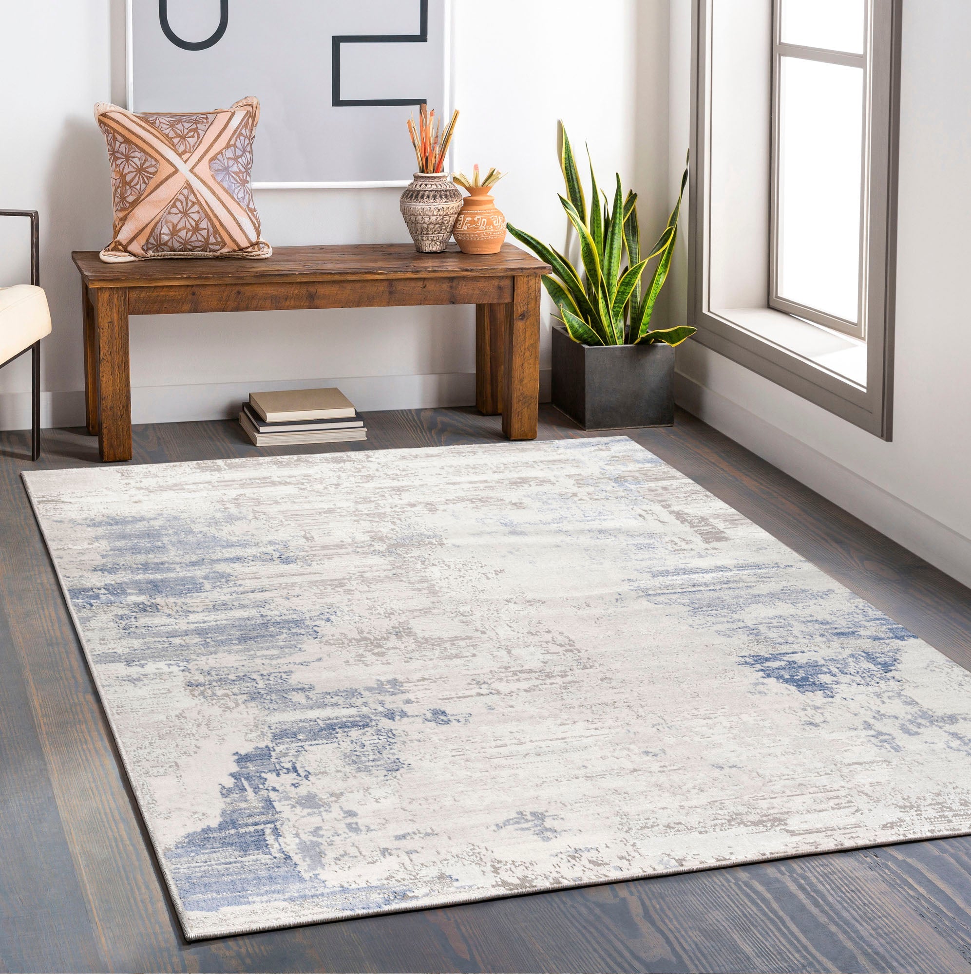 Glitz 715 Steel 5x7 Area Rug