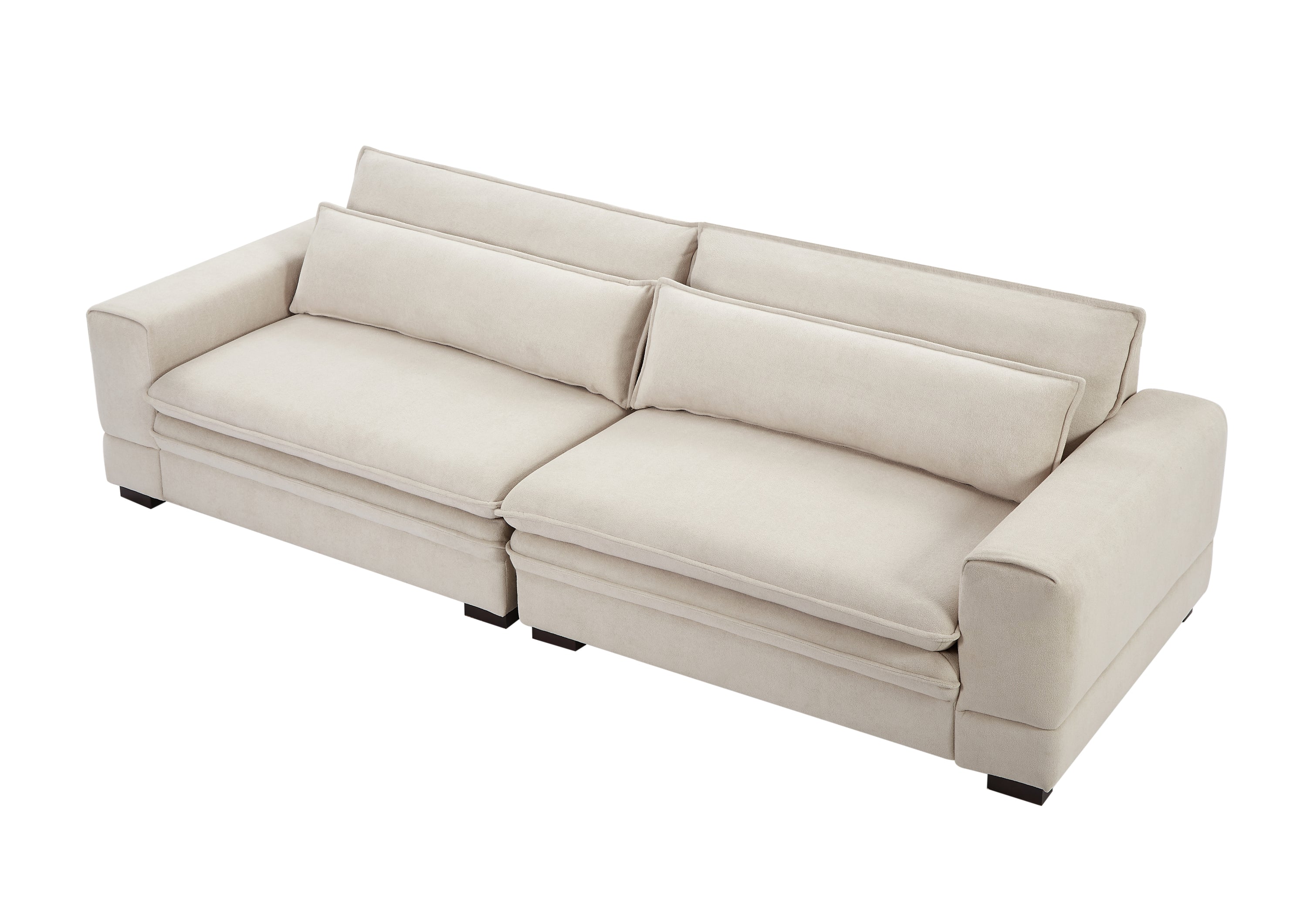 Beige Mid-Century Sofa