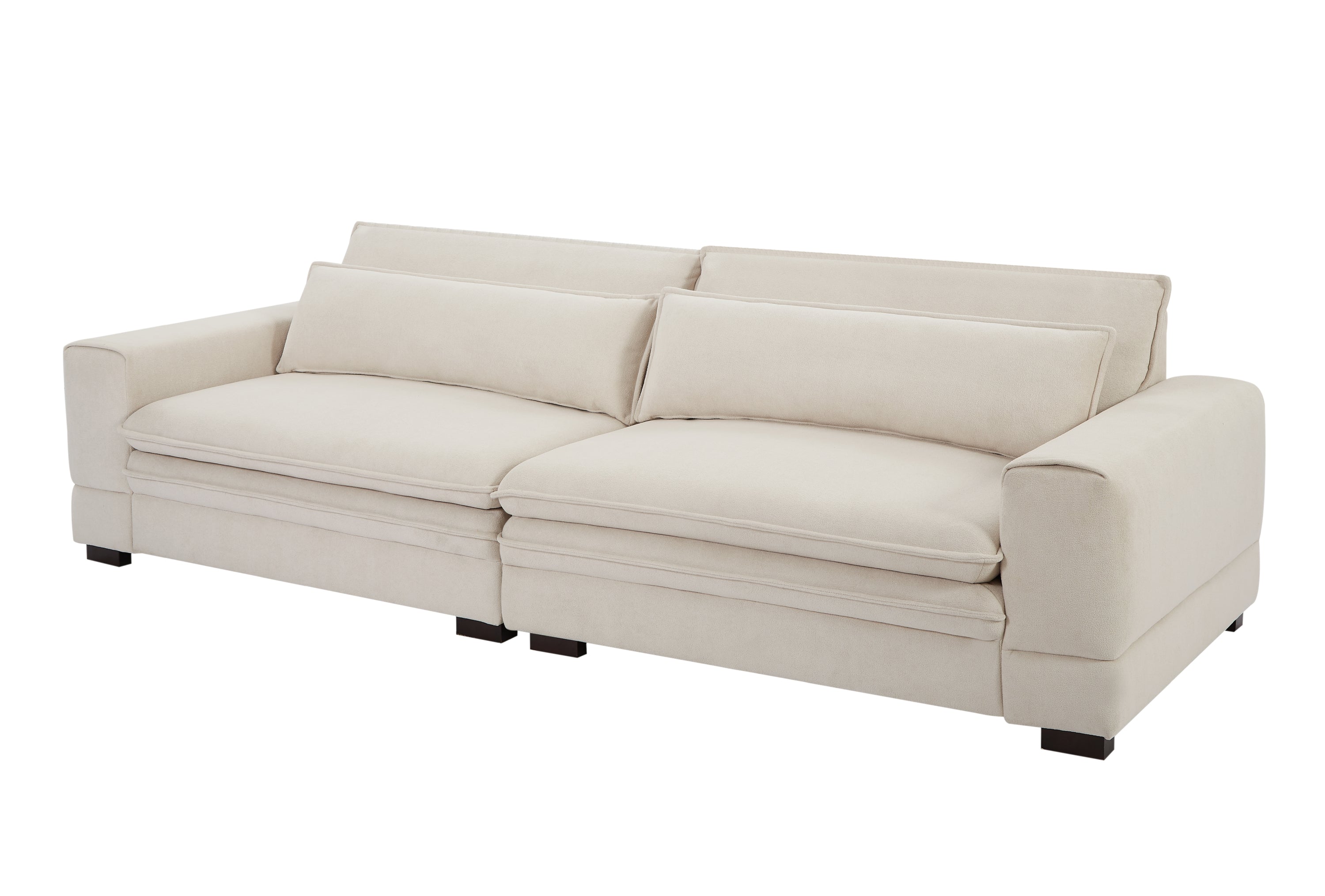 Beige Mid-Century Sofa