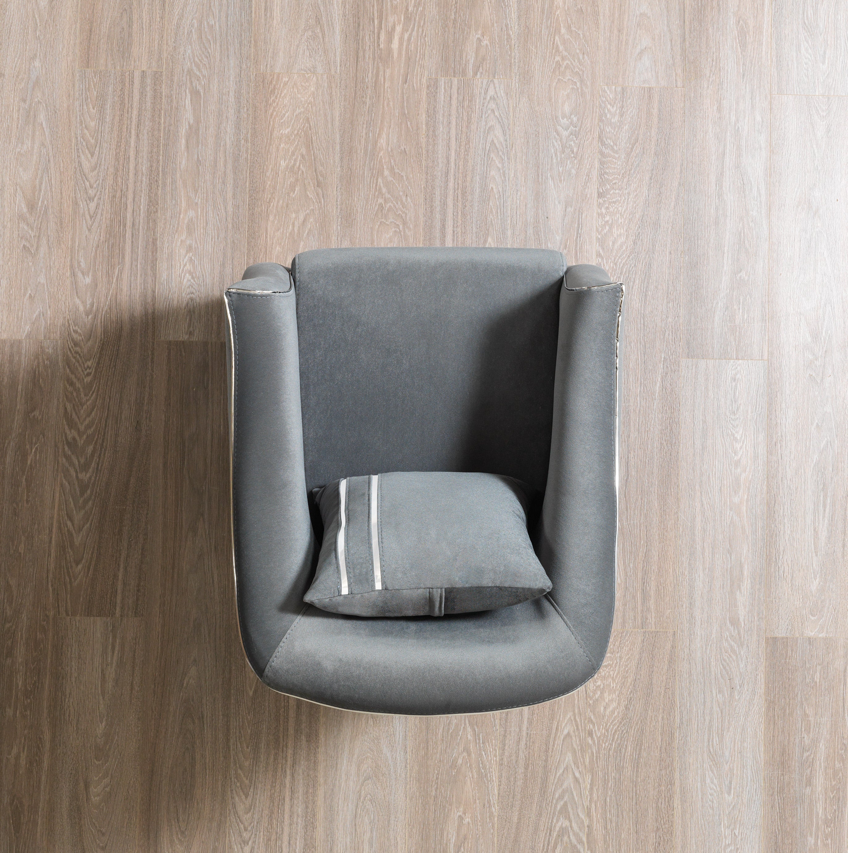 Belinda Gray Velvet Chair, view 5