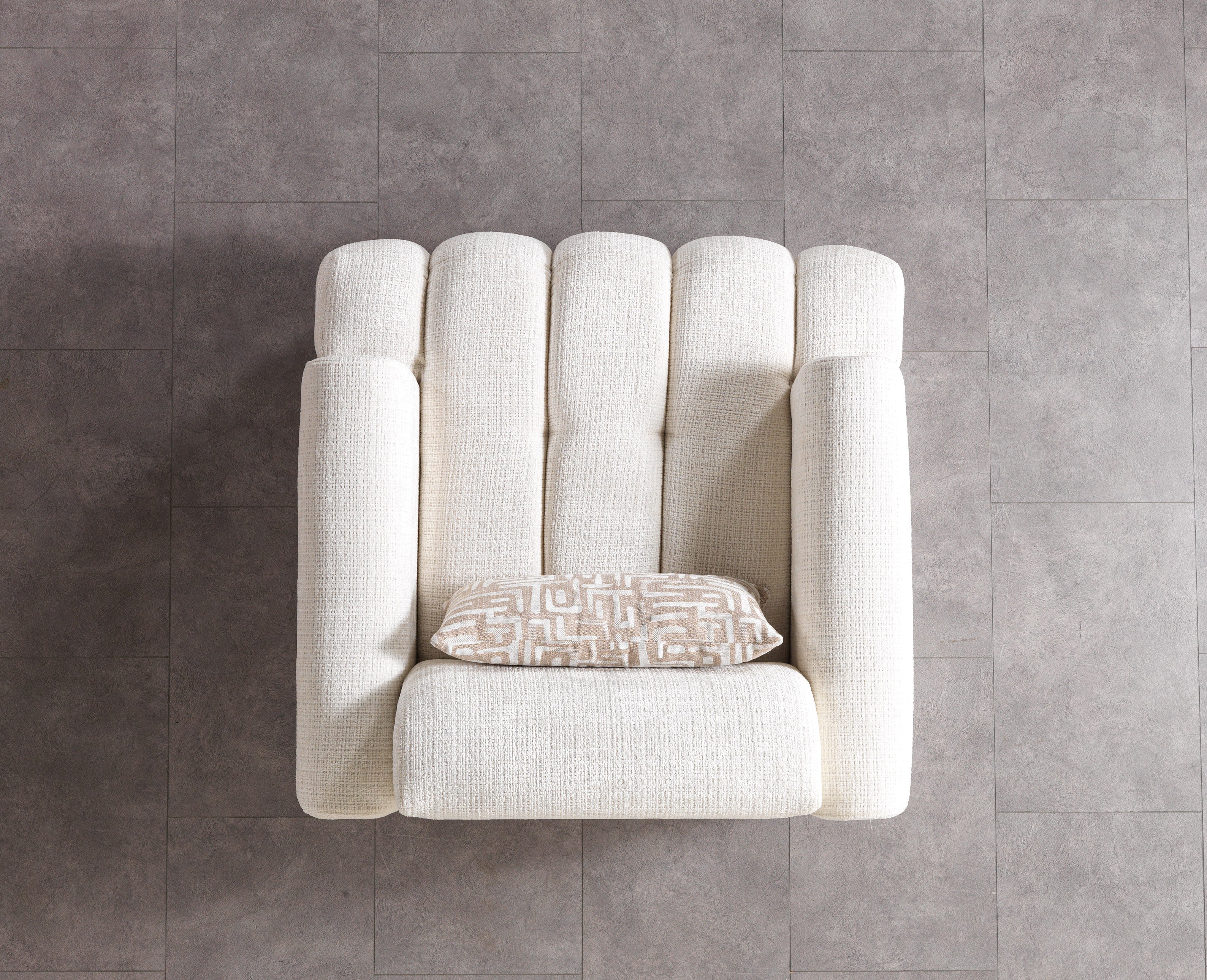 Yulia Ivory Boucle Chair, view 5