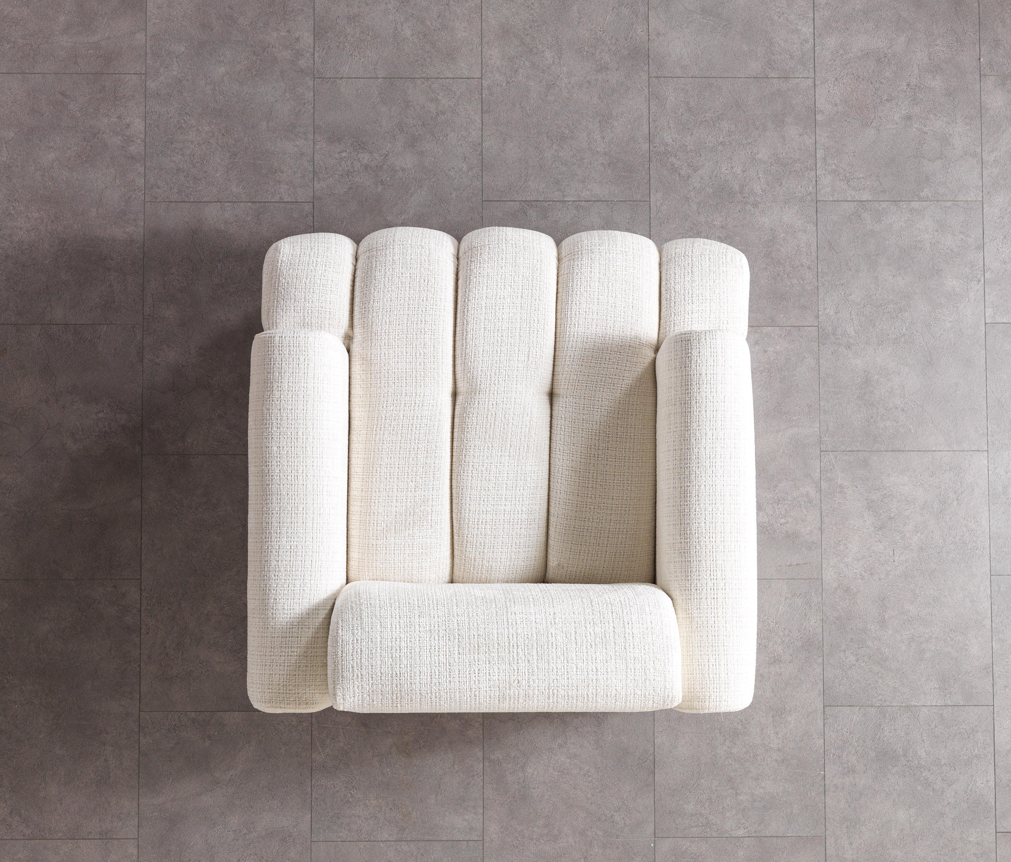 Yulia Ivory Boucle Chair, view 6