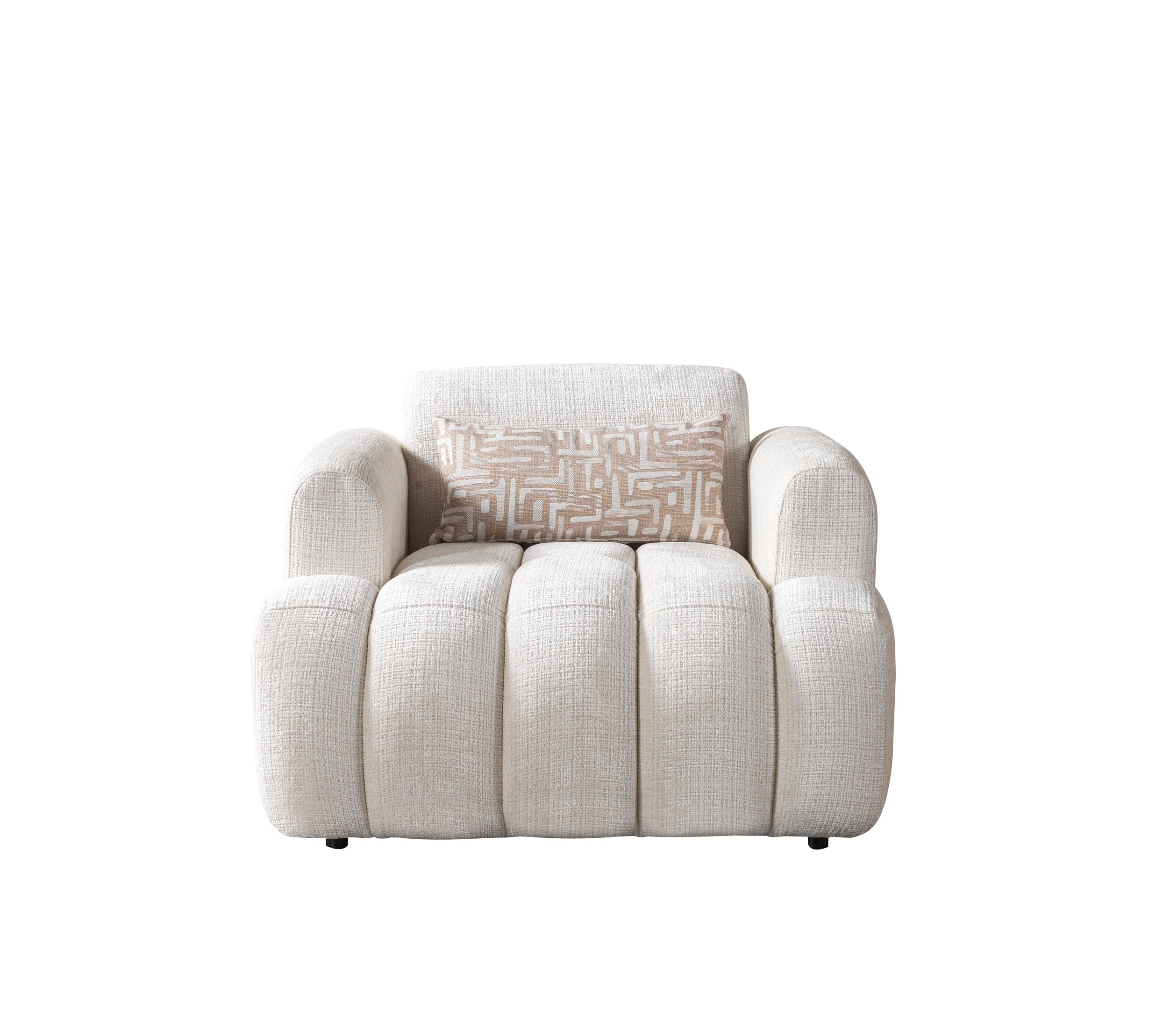 Yulia Ivory Boucle Chair, view 4