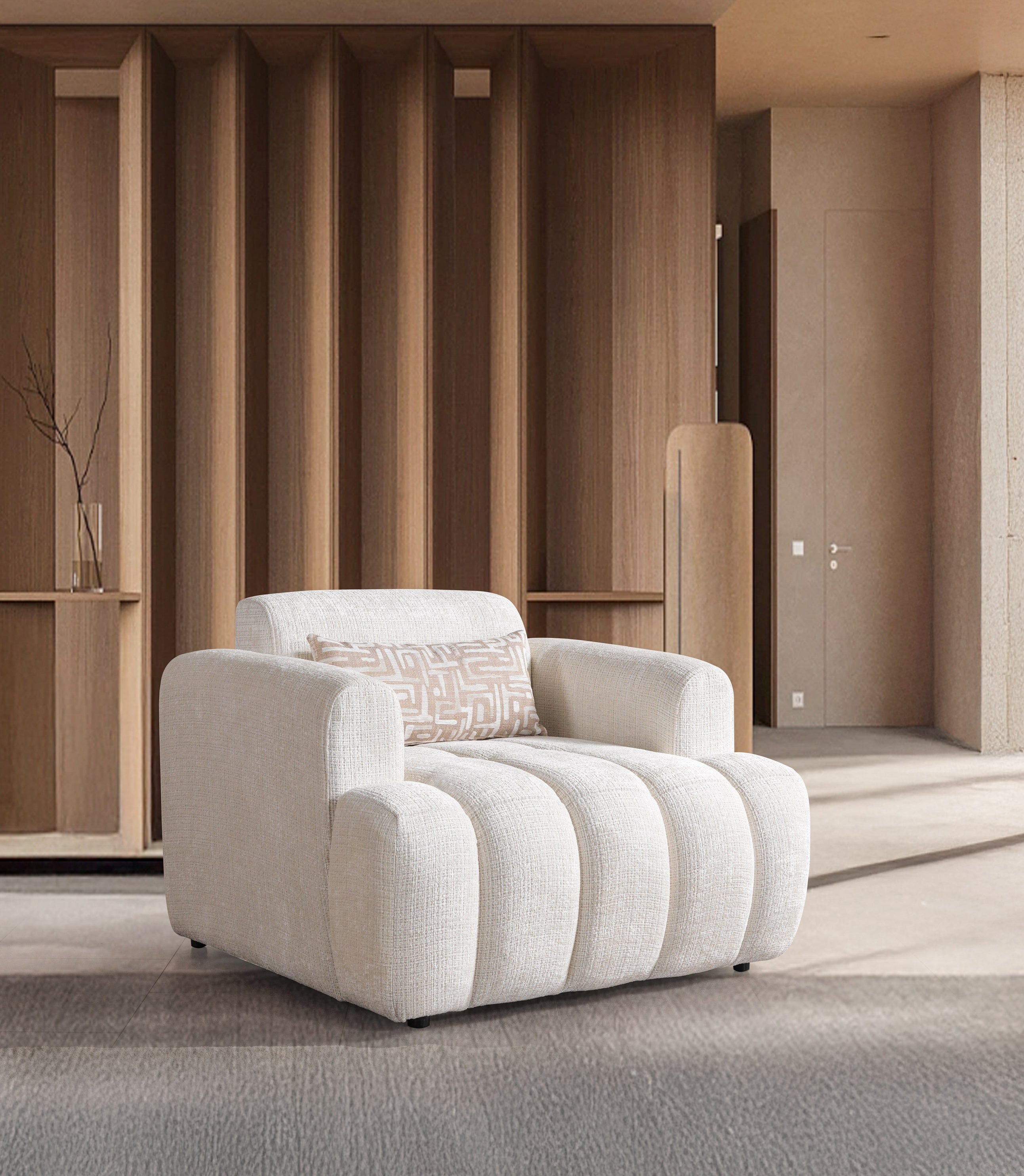 Yulia Ivory Boucle Chair