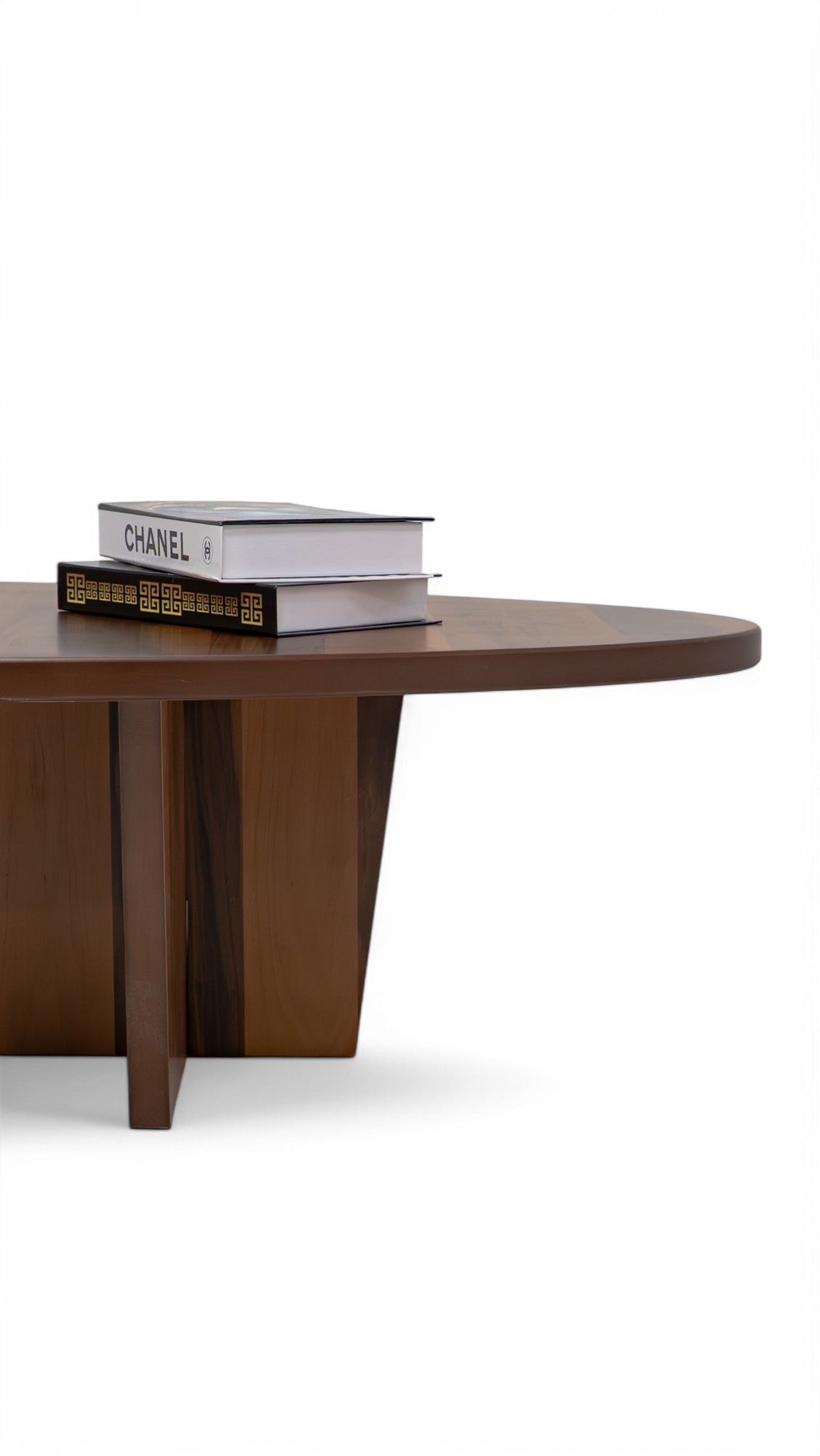 Walnut Oval Layered Coffee Table, view 5