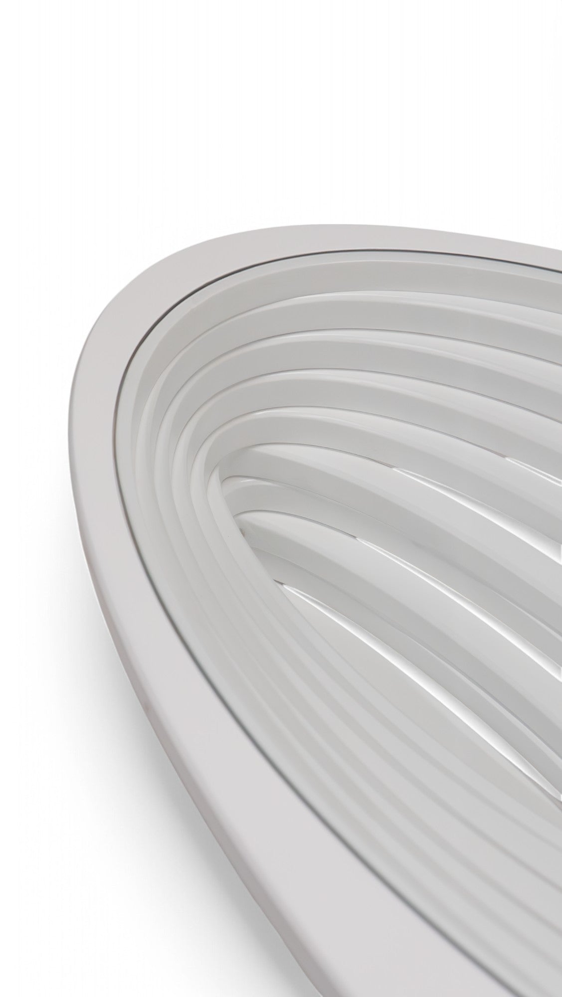 White Oval Layered Coffee Table, view 3