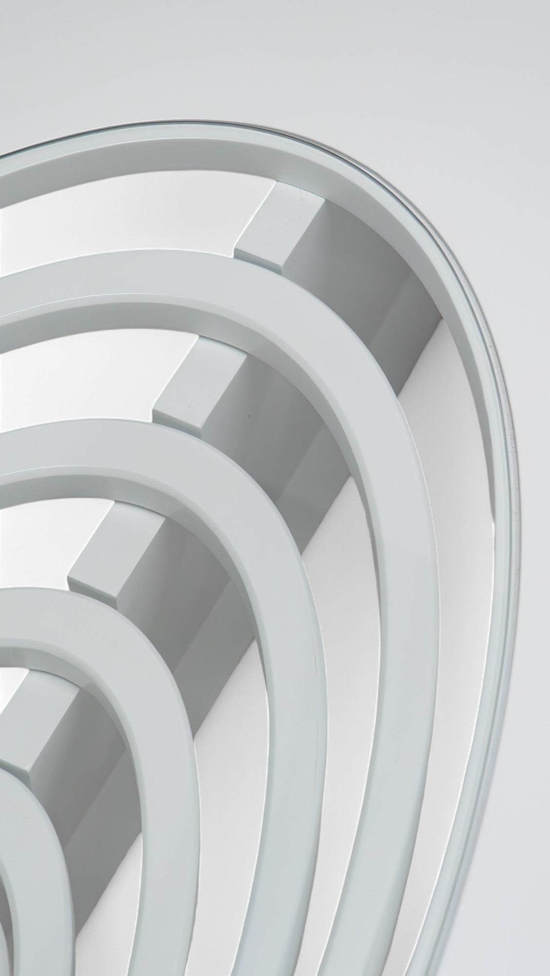 White Oval Layered Coffee Table, view 5