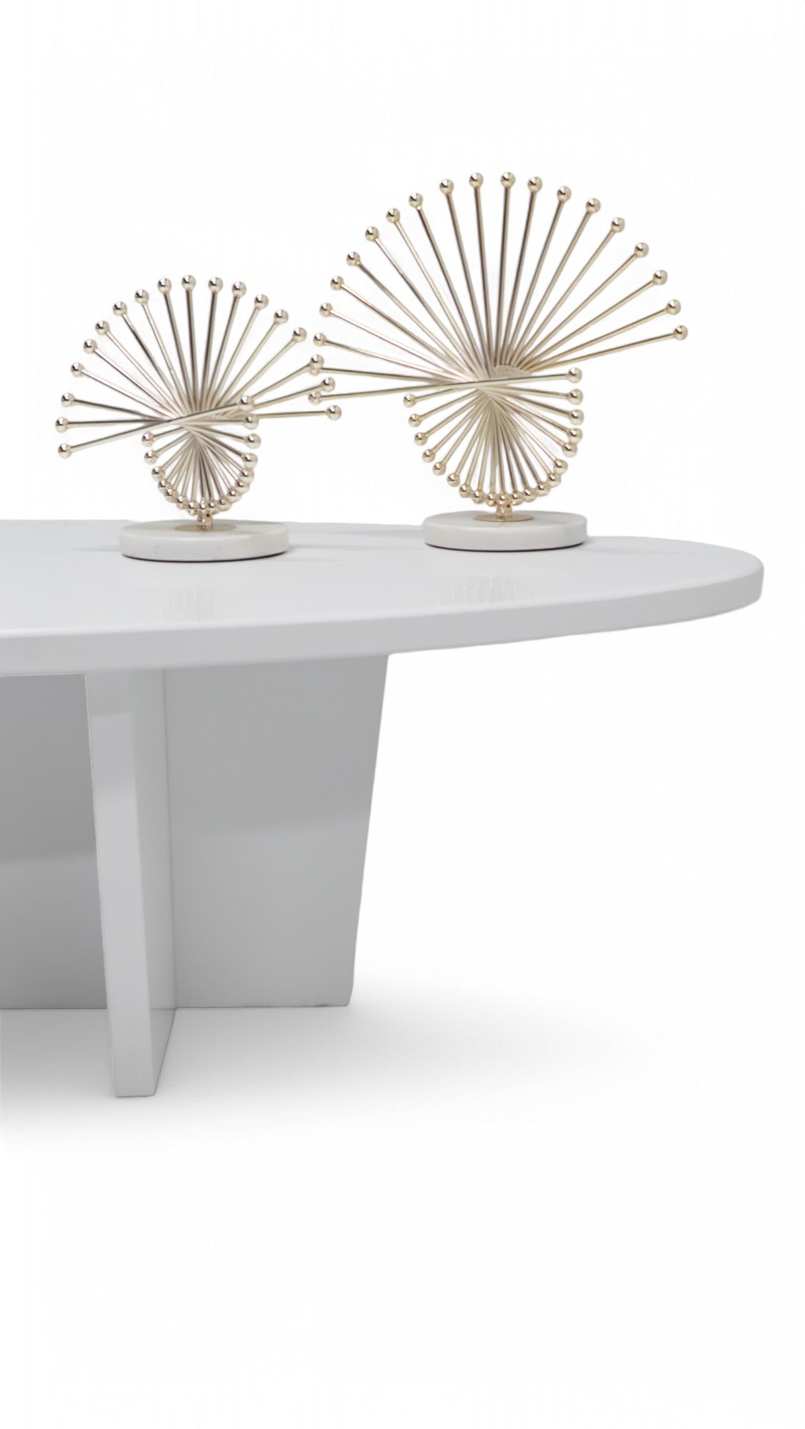 White Oval Layered Coffee Table, view 8