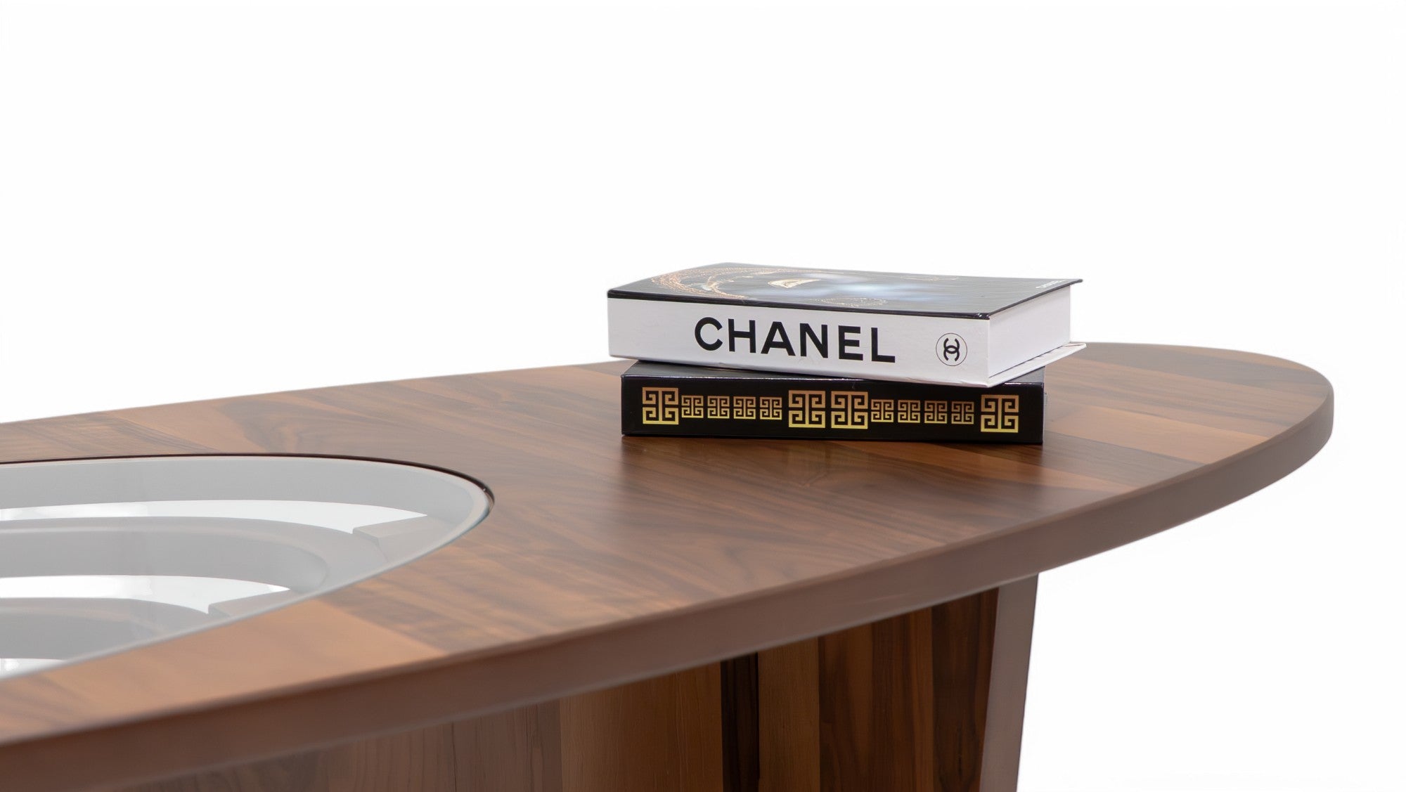 Walnut Oval Layered Coffee Table, view 4