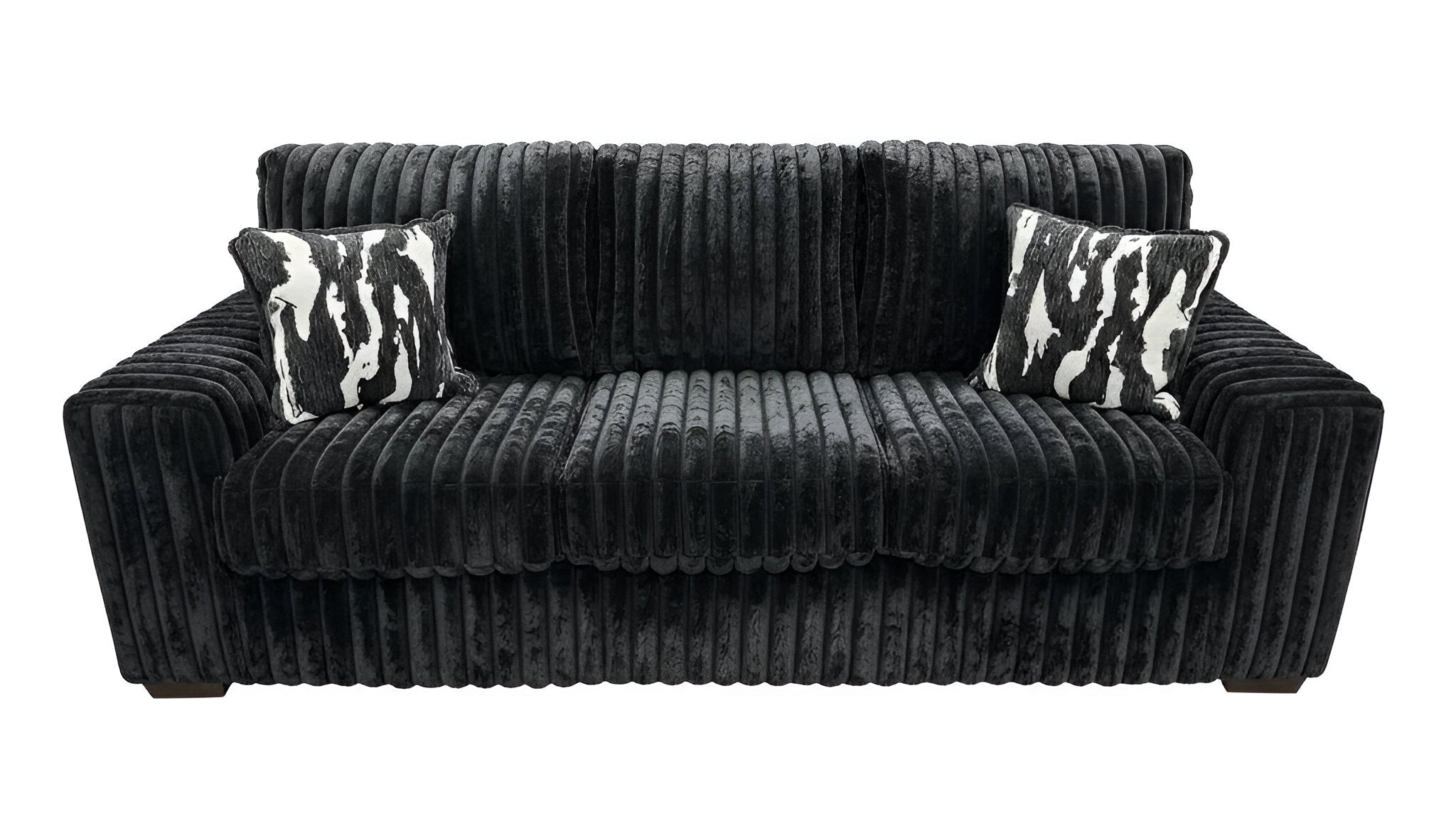 Austin Black Corduroy Sofa and Loveseat Set, view 4